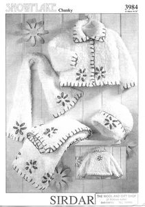 Child Jacket Hat Scarf Blanket 41-66cm 16-26inch Sirdar 3984 Pattern PRINT - Picture 1 of 3