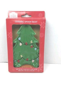 Nuevo Árbol de Navidad en forma de Cuchara Reposapiés Cerámica Luces Vacacionales Esmaltadas - Imagen 1 de 2