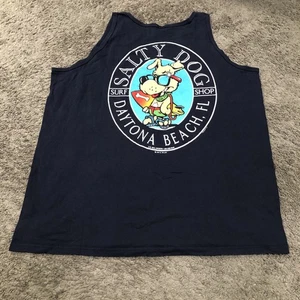 Canotta cane salato vintage 1993 uomo taglia 2XL blu navy anni 90 surfista spiaggia muscoli - Foto 1 di 10