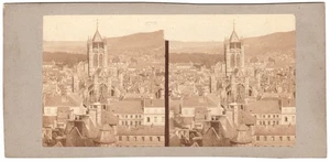 Rouen vue panorama et Eglise Saint Maclou Photo Stereo circa 1860 Jouvin attr. - Imagen 1 de 2
