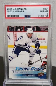 2016 Upper Deck Canvas Mitch Marner Young Guns Rookie Card #C91 PSA 8 Toronto - Picture 1 of 4