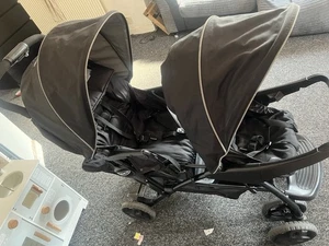 Graco Stadium Duo Tandem Double Stroller Pushchair Black - Picture 1 of 5