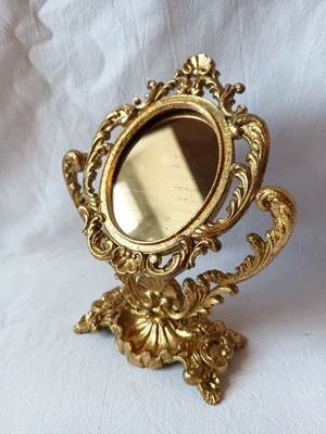 Ancien miroir psyché de table coiffeuse doré louis XVI - Photo 1/4