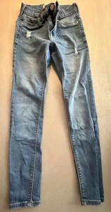 Jordache Super Skinny Jeans Kids Girls 10 Slim Distressed Medium Blue Denim - Picture 1 of 5