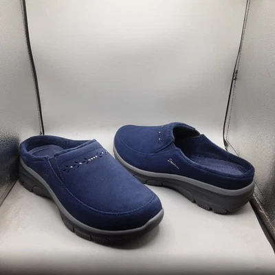 Tamancos de camurça cravejados repelentes de água Skechers Easy Going 9,5M azul marinho A149 - Imagem 1 de 4