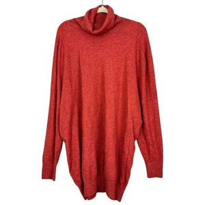 Tracee Ellis Ross Heathered Red Knit Turtleneck Casual Fall Sweater Dress Sz XL - Picture 1 of 7