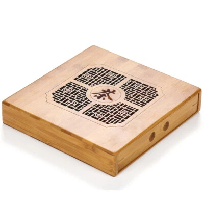 creative bamboo storage box for Pu'er tea cake cabinet with drawers for tea tool - Image 1 of 4