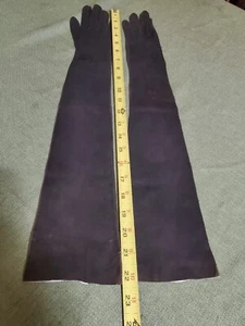 VINTAGE LeGant Girls 6 1/4 Chocolate Brown Opera Gloves 22in. Length Unused !! - Picture 1 of 10