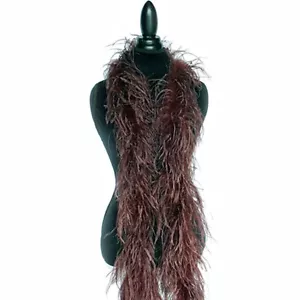 Marrón Chocolate 2 Capas Pluma de Avestruz Boa Baile de graduación Halloween Disfraces Baile Boda - Imagen 1 de 1