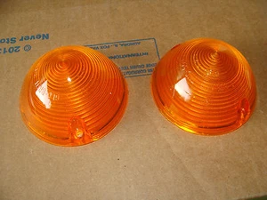A pair of 1955-1956-1957 Chevy pickup amber parking light lenses - Picture 1 of 4