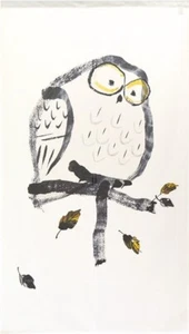 Noren Japanese door curtain polyester 150x85cm Fukuro Owl Brush art style Japan - Picture 1 of 8