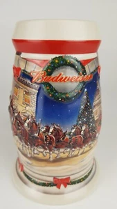 Budweiser Holiday At The Capitol Stein 24 oz Christmas Clydesdale Christmas 2001 - Picture 1 of 10