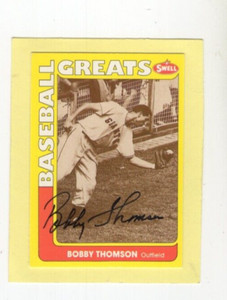 Autographed Bobby Thomson Giants 1990 Baseball greats Swell #88 Free shipping