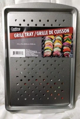 Set 2 NEW Cooking Concepts GRILL PAN BAKING BBQ pans metal 13" x 9" Rectangle  - Image 1 of 3