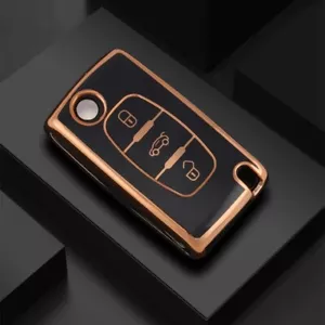 TPU Custodia Chiave Telecomando Auto per Peugeot 106 208 308 508 408 *NERO* - Foto 1 di 9