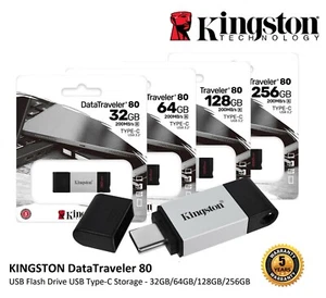 Kingston DataTraveler 80 USB-C USB 3.2 Flash Drive 32GB 64GB 128GB Memory Stick - Picture 1 of 8