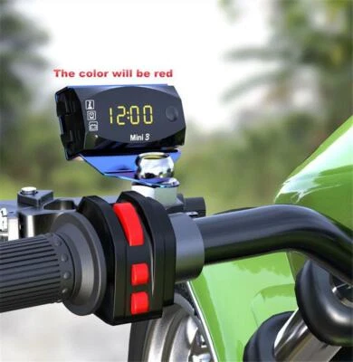 3 IN 1 Motorcycle Voltmeter Voltage Meter & Air Temperature  & Time Clock LED - Image 1 of 4
