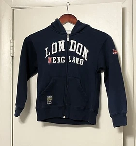 Kids Boys Girls Zip Up London England Hoodie Union Jack Flag - Picture 1 of 6