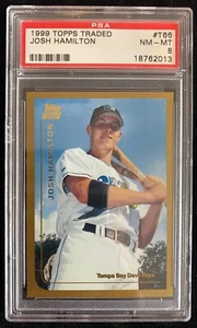 1999 Topps Traded Josh Hamilton Rookie Card #T66 PSA 8 NM-MT Gold Edge - Picture 1 of 4