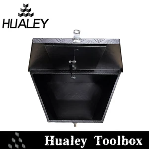 BLACK 725Lx420Wx460Hmm Aluminium Draw Bar Caravan Trailer Toolbox Top Open Box - Picture 1 of 7