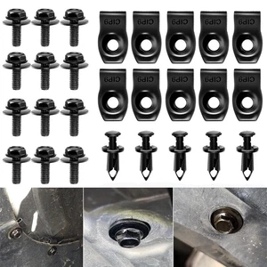 10pcs Car Body Bolt U-nut Clips M6 Engine Cover Bumper Liner Fastener Screws - Picture 1 of 16