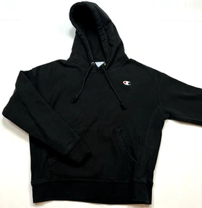 Champion Reverse Weave Hoodie GF757 Adult Medium Black Long Sleeve Embroidered - Picture 1 of 9