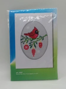 Orchidea Cross Stitch Cardinal Winter Christmas Greeting Card - Picture 1 of 5