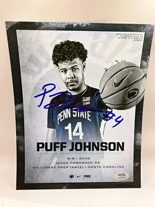 PUFF JOHNSON Penn State Netzteil Basketball SIGNIERT handsigniert 8X10 Foto mit PSA COA - Bild 1 von 1