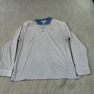 Coolibar Shirt Mens Large Polo Long Sleeve Blue UPF 50+ Sun Protection Outdoor