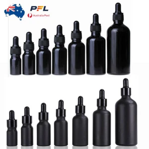 10X 30ml~100ml Glass Dropper Bottles Eye Pipette Drop Matte Black Essential Oils - Picture 1 of 12