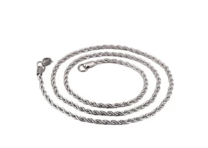 18k White Gold Rope Chain - 3mm - 20 inches - Will Not Fade - Picture 1 of 4