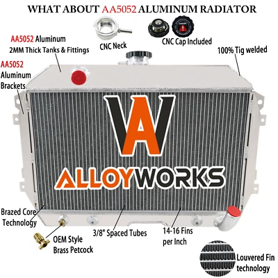 3Row Aluminum Radiator For 1970-1975 1971 1972 Nissan Datsun 240Z 260Z 2.4L 2.6L - Image 1 of 4