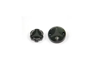 Fluid Tank Caps Black Ducabike For Ducati Monster 796 2010 > 2014 S01D - Picture 1 of 1