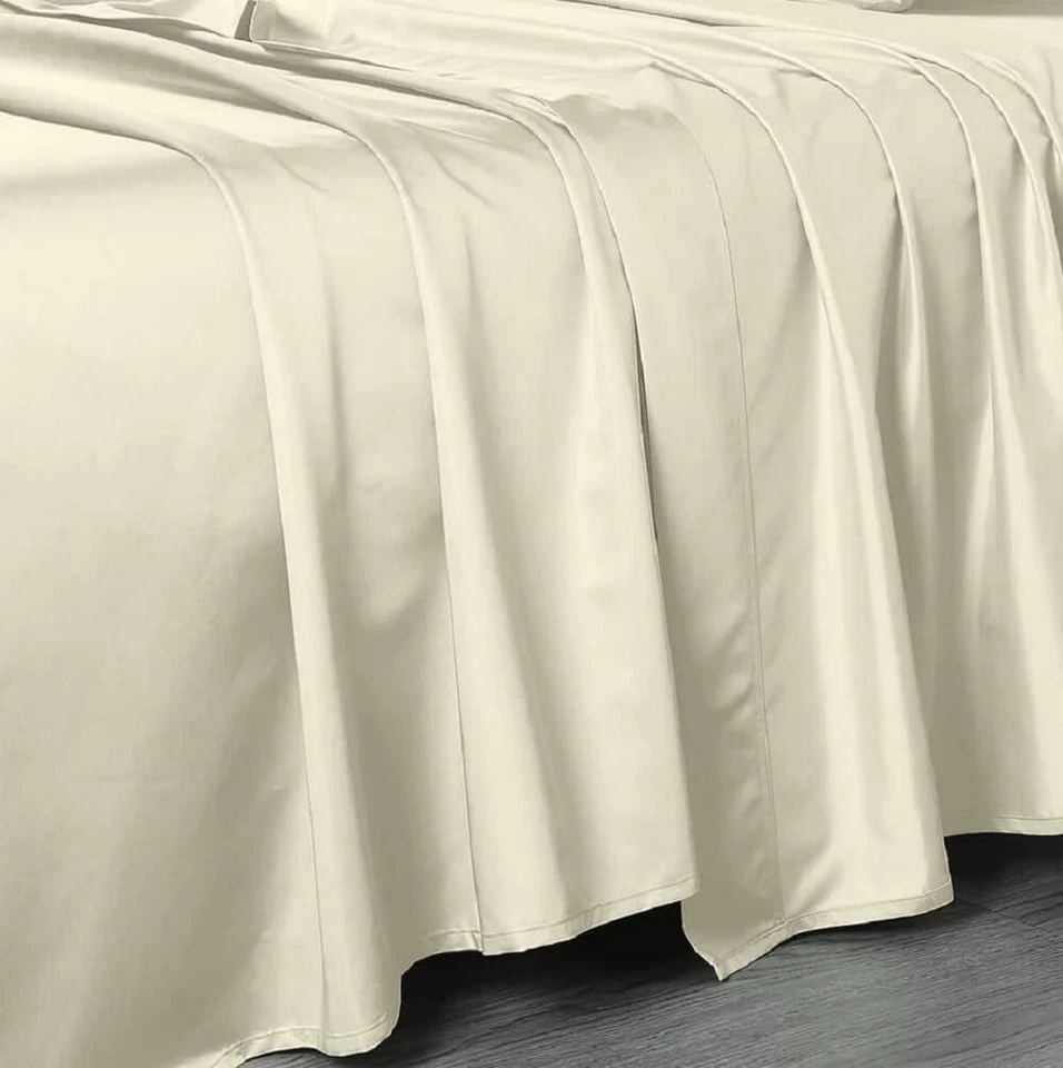 Flat Sheet Only (Oversized 120 x112 Inch) 500tc Cotton Bed Linens Made in USA - Image 1 of 1