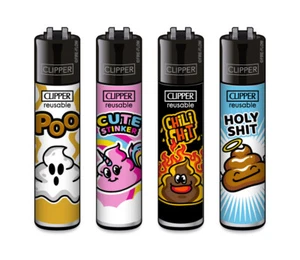 Accendino Clipper Classic serie 'Poo #2' 4 pezzi accendini nuovo set - Foto 1 di 2