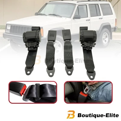 NEW For 82-95 Jeep CJ YJ Wrangler 2 Set Universal 3 Point Retractable Seat Belts Foto 1 de 4