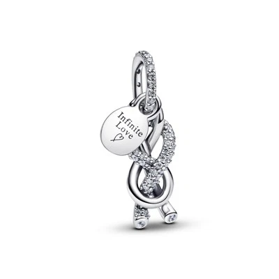 Pandora Charm-Anhänger Pavé Unendlichkeitsknoten Silber 793780C01 - Bild 1 von 4