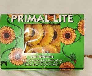 Vintage Prima Lite Sun Blooms 10 String Lights Weather Resistant Indoor Outdoor - Picture 1 of 4