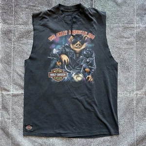 Herren Vintage 90er Harley Davidson The Great American Hog 3D Emblem T-Shirt Gr. L - Bild 1 von 4
