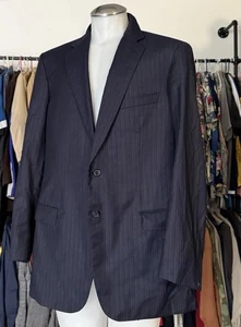 Brioni Parlamento Blazer Jacke dunkelblau Nadelstreifen Herren 44 R - Bild 1 von 11