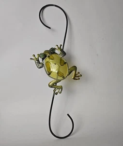 Skurriler Metall Frosch Wandhaken Gartendeko 18" Retro Outdoor Kunst, Glasaugen - Bild 1 von 11