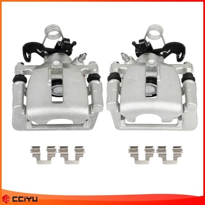 Pair Rear Disc Brake Calipers w/ Bracket For 2005 06 07 08 2009 Audi A4 Quattro - Image 1 of 4
