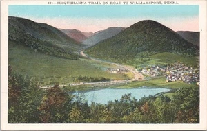 POSTCARD- SUSQUEHANNA TRAIL ON ROAD TO WILLIAMSPORT, PENNA. - Picture 1 of 2