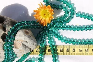 70 Beads Loose 8mm Trans Emerald Crystal Glass Faceted Rondelle Beads - Picture 1 of 1