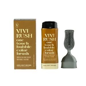 VIVIRUSH One Touch Bubble Color Brush Hair Dye (Light Brown) - Effortless