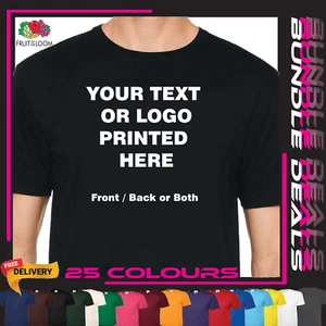 Personalised T-Shirt Custom Printed T-Shirt Logo Text Printed Unisex Work Party - Picture 1 of 14