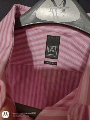 Camisa Ike Behar a rayas rosas para hombre Foto 1 de 4