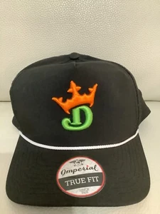 Draft Kings Black Adjustable Cap True Fit Embroidered Logo + Rope Accent New Hat - Picture 1 of 9