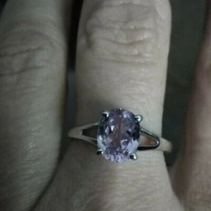 WOW Gorgeous 100% Genuine Minas Gerais Pink Kunzite Sterling Silver Ring 2.70ct. - Picture 1 of 10
