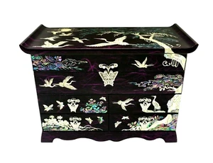 Mother of Pearl 3 Layers Jewelry Box Necklace Bracelet Earrings Ring Box Case - Picture 1 of 7